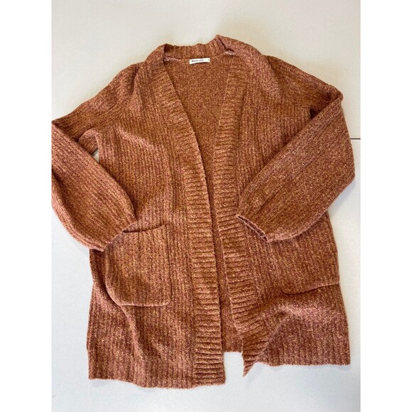 Marine Layer Sweaters - Marine Layer Open Front Cardigan Rust Pockets Small